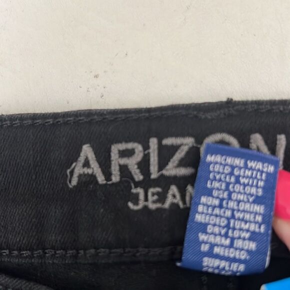 Arizona Jean Co Jegging Size 11 Black Distressed Hi Rise Slimmest Fit Stretchy - Picture 9 of 9